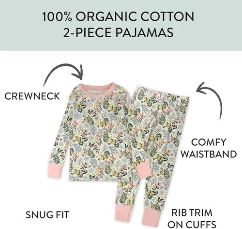 Vista 3 de HonestBaby Multipack 2-Piece Pajamas Sleepwear PJs 100% Organic Cotton for Infant Baby and Toddler Boys, Unisex