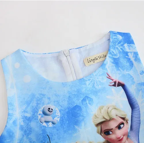 Vista 2 de WYYXXT Vestido de princesa para niñas, vestido casual con estampado de dibujos animados para niñas