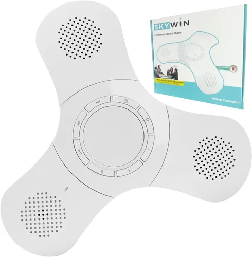 Vista 10 de Skywin Altavoz de conferencia Bluetooth con micrófono, altavoz inalámbrico portátil para escritorio de oficina, computadora y portátil, micrófono