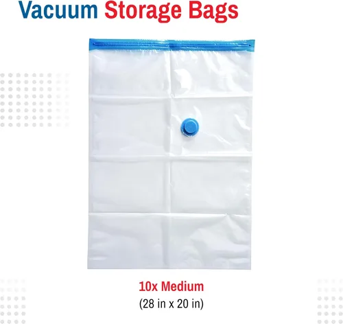Vista 3 de Spacesaver - Bolsas de almacenamiento al vacío medianas para edredones, mantas y ropa, bolsas de compresión selladas al vacío con bomba de mano