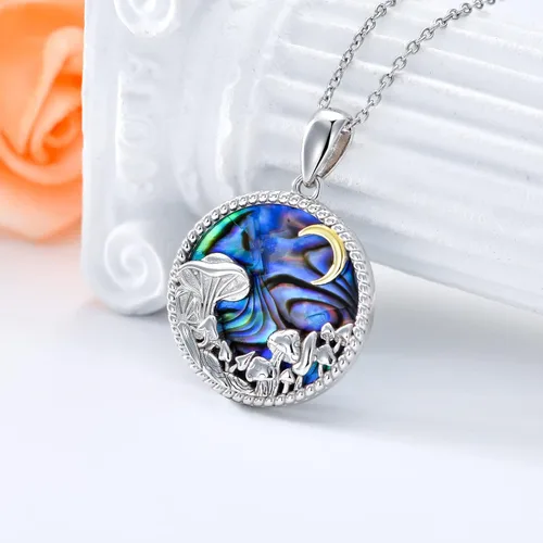 Vista 5 de MEIDERBO Collar de rana de hongo de plata de ley 925, collares de hongorana, joyería de regalo para mujeres, niñas, esposa, novia, hermana, regalos