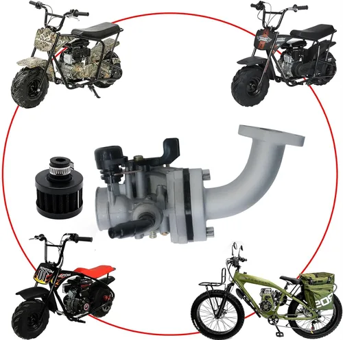 Vista 2 de Etapa 2 Kit colector curvo de carreras de rendimiento deslizante tubo de admisión Carb para Lifan 79cc 105cc Motor, Phatmoto Gas Bike, Monster Mega