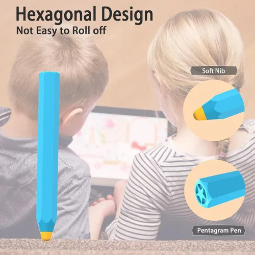 Vista 5 de Kenkor Lápiz táctil para niños, universal, compatible con iPad/iPhone/Android/Samsung/Kindle/Microsoft/Tablet, color azul