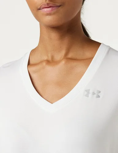 Vista 5 de Under Armour, Tech - Camiseta de manga corta y cuello en V para mujer, unicolor