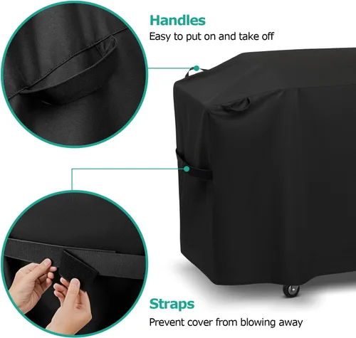 Vista 6 de SunPatio Funda para parrilla Blackstone de 28 pulgadas Pro Series, resistente al agua, cubierta de parrilla de gas plana de 60 pulgadas, protección