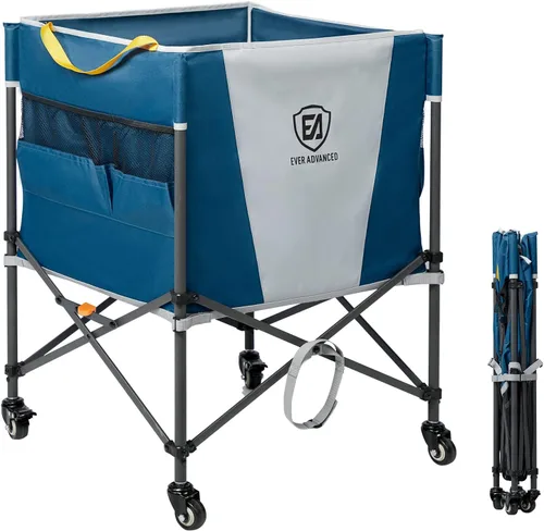 Vista 8 de EVER ADVANCED Carrito de almacenamiento de bolas rodantes, ruedas con cerradura, 33 x 22.8 pulgadas/45 x 25 pulgadas, plegable, para garaje,