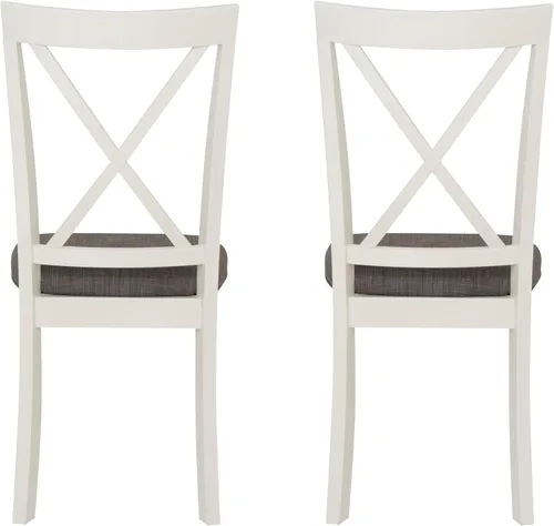 Vista 7 de Powell Muebles Jane Side, Silla de comedor blanca antigua
