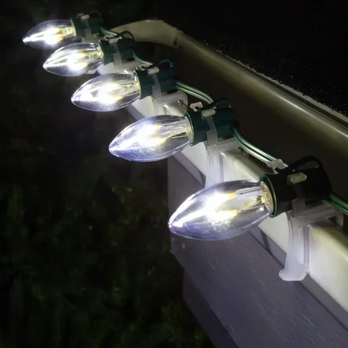 Vista 2 de Wintergreen Lighting - Luces navideñas inastillables FlexFilament LED C9