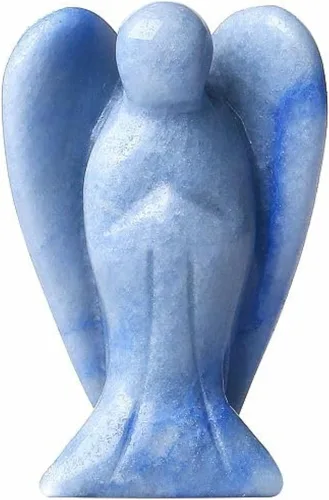 Vista 13 de YATOJUZI Estatua de ángel de obsidiana negra de 5 cm decorativa con cristales curativos de Reiki, piedra natural pulida tallada a mano, figuritas