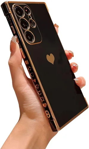 Vista 27 de phylla Funda de teléfono compatible con Samsung Galaxy A12 de 6.5 pulgadas, lindo corazón chapado en oro, elegante funda de lujo para mujer