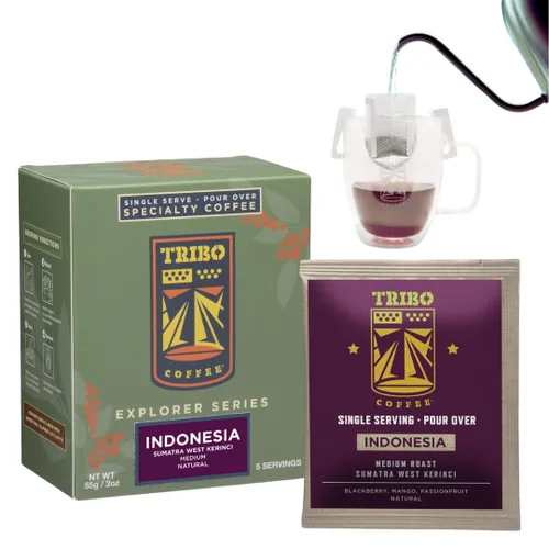 Vista 11 de TRIBO Café de una sola porción portátil para verter y goteo - Mezcla para Expedición - 10 porciones (Tostado Medio)