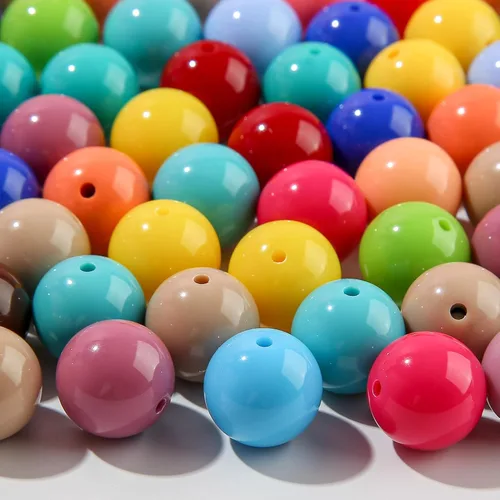 Vista 15 de cuentas de acrílico de 16 mm en color dorado y plateado de 100 unidades, cuentas de chicle para bolígrafo, para hacer pulseras, diademas, collares