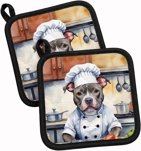 Vista 84 de Caroline's Treasures Coton de Tulear El Chef Par de Agarraderas de Ollas de Cocina Resistentes al Calor Juegos de Agarraderas de Ollas Almohadillas