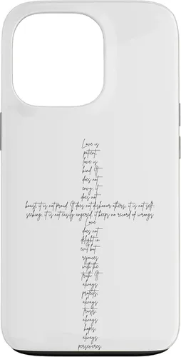 Vista 10 de Funda con cruz cristiana para iPhone 12/12 Pro 1 Corinthians 13
