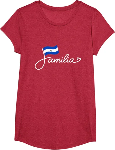 Vista 65 de El Salvador Familia - Camiseta con texto en inglés "La Familia de la Bandera Salvadoreña