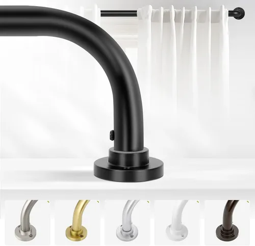 Vista 16 de TANGWIN Barras de Cortina Envolventes de Bronce de 28 a 48 Pulgadas: Barra de Cortina de Ventana Ajustable Opaca de Servicio Pesado para Dormitorio