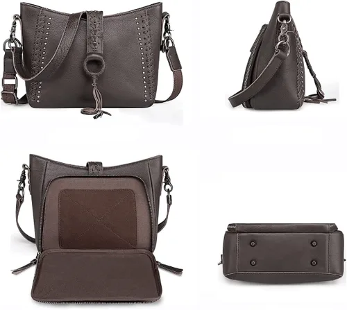 Vista 6 de Montana West Hobo Purse Western Satchel Shoulder Bags for Women Genuine Leather Crossbody
