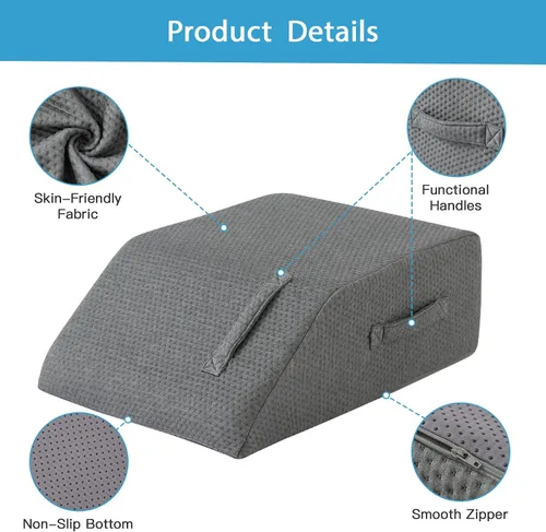 Vista 3 de Almohada de pierna con elevación de circulación sanguínea, cuña de pierna para elevación para hinchazón, almohada de elevación de piernas