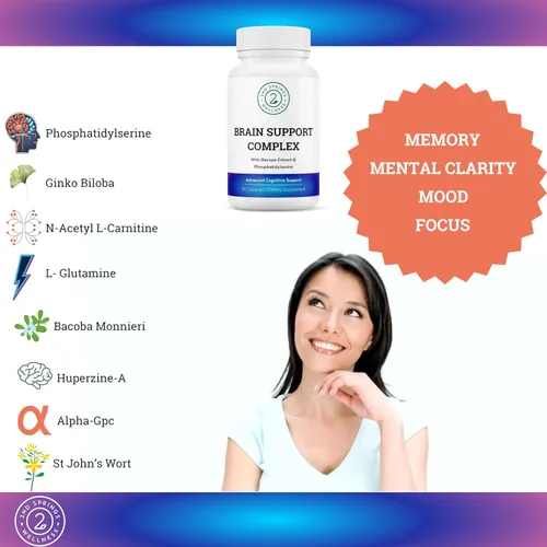 Vista 4 de Wellnes Women's Bundle - Complejo de apoyo cerebral, esenciales diarios 7 para mujeres y complejo adaptógeno