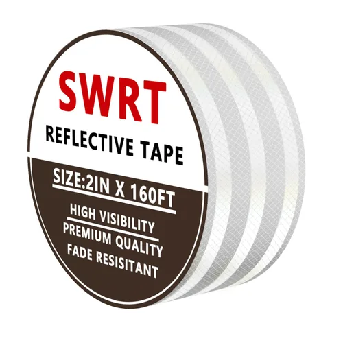 Vista 10 de SWRT Cinta reflectante de 2 pulgadas x 30 pies para exteriores, impermeable, DOT-C2, resistente a la decoloración, cinta reflectante blanca, cinta