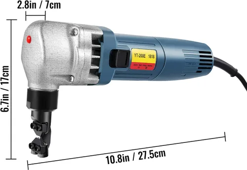 Vista 8 de VEVOR Nibbler de metal eléctrico de 380 W, cortador de metal, 1800 rpm, rotor de alta velocidad de 0.07 pulgadas/0.071 in de grosor, 220 V