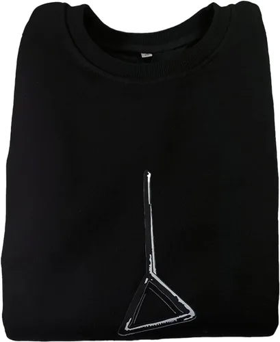 Vista 4 de Sudadera unisex casual de manga larga, anillo de motosierra, triángulo, cuello redondo, sudadera de algodón
