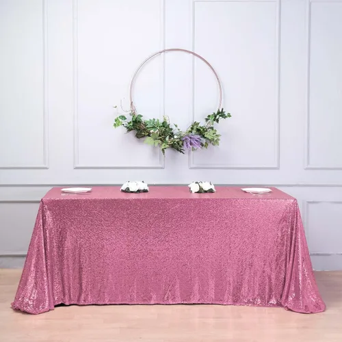 Vista 8 de Efavormart - Mantel redondo de lentejuelas brillantes de 120 pulgadas para banquetes de boda, fiesta, decoración del hogar