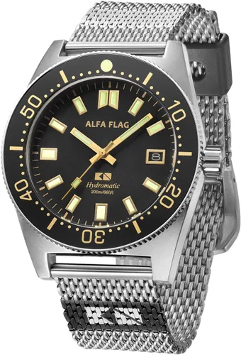 Vista 2 de Hydromatic AFHM200-1A9 - Reloj deportivo automático profesional para hombre, 656.2 ft660 pies, AFHM200-1A9, Buceo Profesional