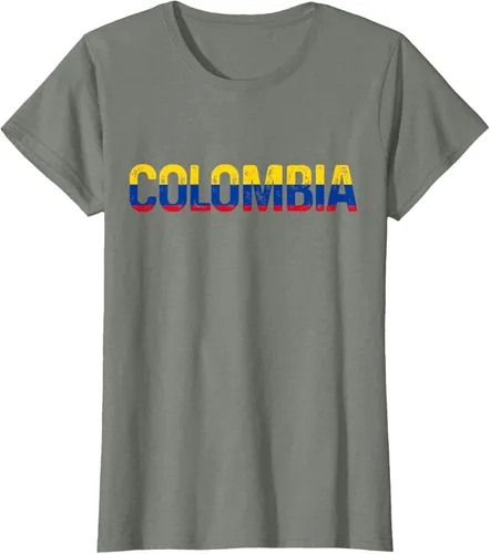 Vista 12 de Camiseta Vintage Pride de la bandera colombiana de Colombia, Negro