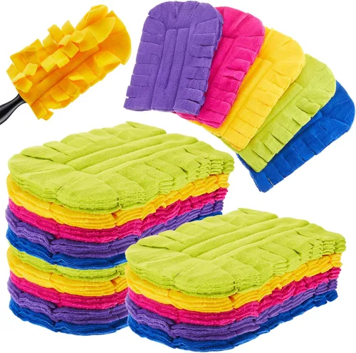 Vista 31 de Zubebe 3 piezas de repuesto de plumero de forro polar reutilizables, plumeros planos de plumas, almohadillas de limpieza lavables para múltiples