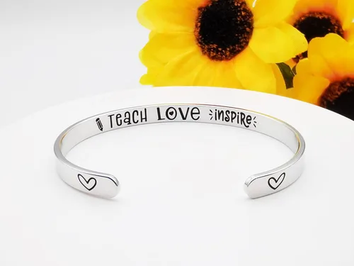 Vista 27 de Pulseras inspiradoras para mujer, joyería de acero inoxidable, con refranes, pulsera motivacional con mensaje oculto, pulseras grabadas para mejor