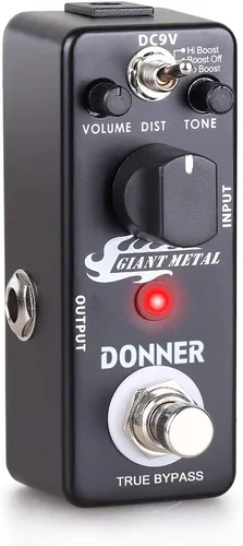 Vista 5 de Donner pedal gigante de guitarra de metal, aumenta el efecto de distorsión, 3 modos