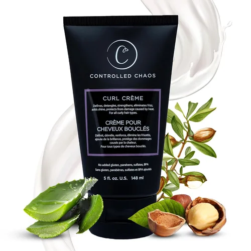 Vista 9 de Controlled Chaos, Como se ve en Shark Tank Curl Defining Cream para todo tipo de cabello para añadir suavidad y controlar el rizado, crema