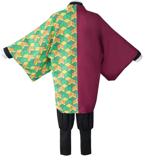 Vista 2 de Giyuu - Disfraz de kimono de cosplay conjunto completo de abrigo para hombre