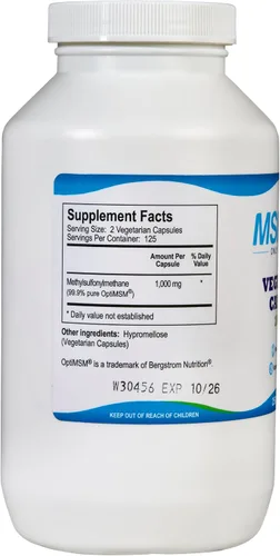 Vista 4 de KALA HEALTH MSMPure MSM Cápsulas 250 unidades y MSM Gel con Aloe Orgánico 8oz Bundle