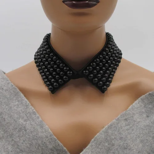 Vista 2 de Trimscraft collar collar de perlas simuladas desmontable falso collar gargantilla ropa accesorio para mujer