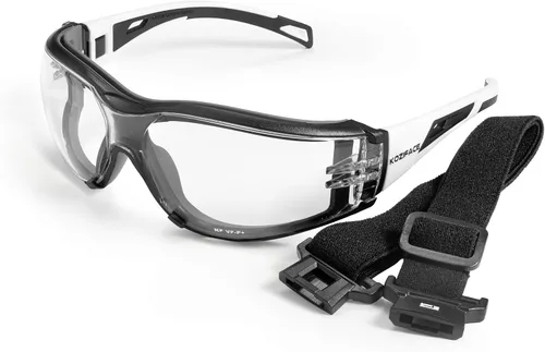 Vista 2 de Koziface S30 - Gafas de seguridad para hombres y mujeres, ajustables, elásticas, con correa y brazos, 2 formas de usar, elegantes ANSI Z87.1+