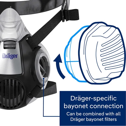 Vista 3 de Dräger X-plore 3300 Máscara respiradora de media cara, aprobada por NIOSH