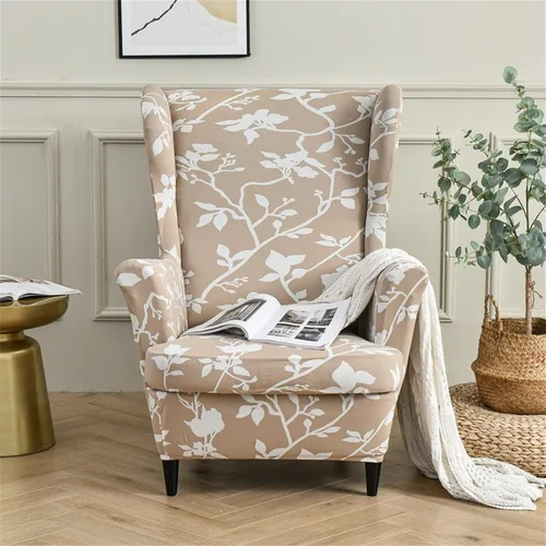 Vista 135 de Eco-Ancheng Funda para silla Wingback, 2 piezas, respaldo de ala, fundas de elastano para sillón con respaldo de ala, fundas para sillón con parte