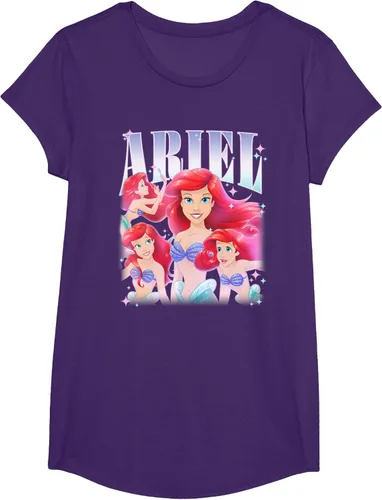 Vista 13 de Disney Camiseta de la princesa Ariel de la Sirenita Multi Pose, Negro