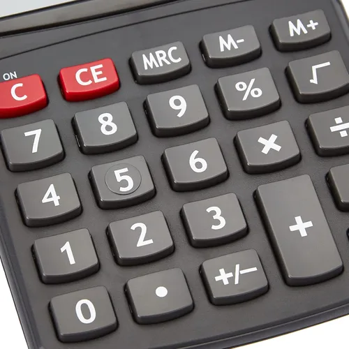 Vista 3 de Amazon Basics Calculadora de escritorio LCD de 8 dígitos, portátil y fácil de usar, color negro, paquete de 5