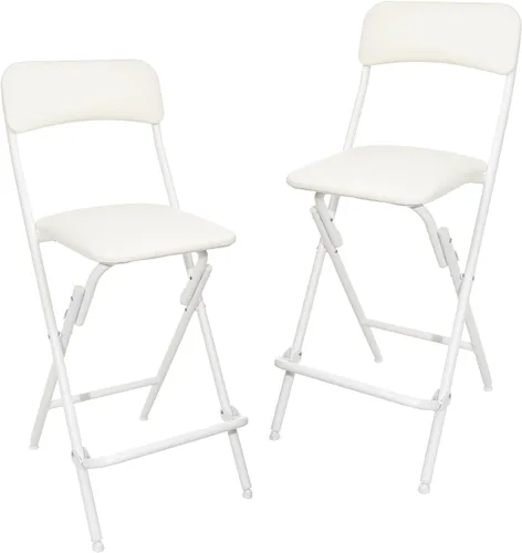 Vista 6 de Amazon Basics Taburete plegable con reposapiés, capacidad de 300 libras, 24" de altura, negro, juego de 2