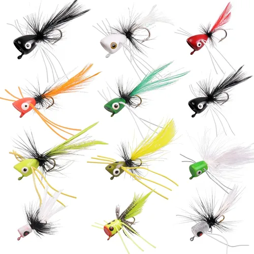 Vista 9 de Kit de señuelos de pesca con mosca, kit de señuelos de pesca con mosca, moscas para pesca con mosca, cebo colorido, moscas de pesca con mosca seca