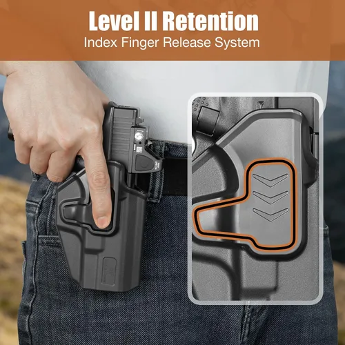 Vista 6 de GUN & FLOWER OWB Holster - Select Your Fit for: Ruger RXM, Glock 19/19X/23/26/44/45 (Gen 3-6) & Glock 32 (Gen 3-4), PSA Dagger Compact - Optic