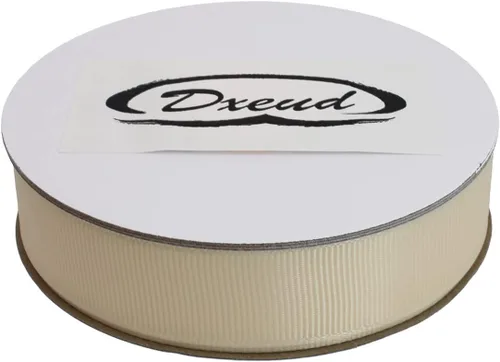 Vista 3 de Cinta de grogrén sólido de 25 yardas cada rollo, borde tejido 100% poliéster (1 pulgada, beige)