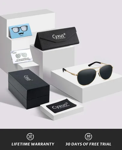 Vista 7 de Cyxus Gafas de sol polarizadas para hombre lentes de espejo clásicos protección UV