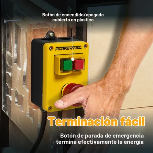 Vista 3 de POWERTEC Interruptor magnético de 120 V, 18 A con cable de alimentación de 5.5 pies para mesa de router, montaje fácil en banco de trabajo