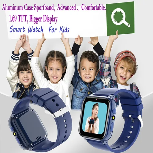 Vista 2 de iCHOMKE Reloj inteligente para niños, reloj inteligente para niñas y niños con 26 juegos, grabadora de video y reproductor, linterna de calendario