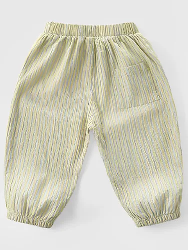 Vista 2 de LABISHU Pantalones deportivos de algodón con cintura elástica para niños pequeños