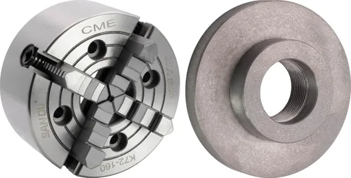 Vista 6 de CME Portabrocas de torno independiente de 4 mandíbulas de 5 pulgadas con placa de respaldo semiacabada roscada de 2 1/4"-8, máquina para adaptarse a